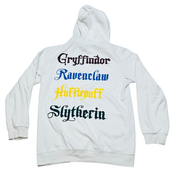 H&M Harry Potter Hogwarts Hoodie Adult Small Cream Pullover Drawstrings - Picture 1 of 7